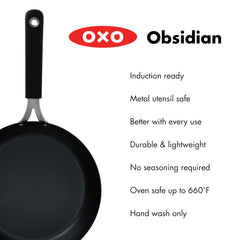 OXO Obsidian manche avec manchon silicone amovible pour prise confortable et sécurité