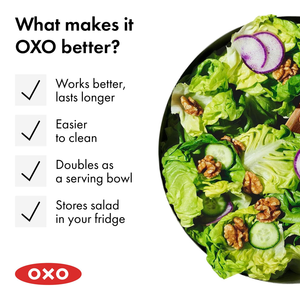 OXO détail perforations du panier pour égouttage efficace