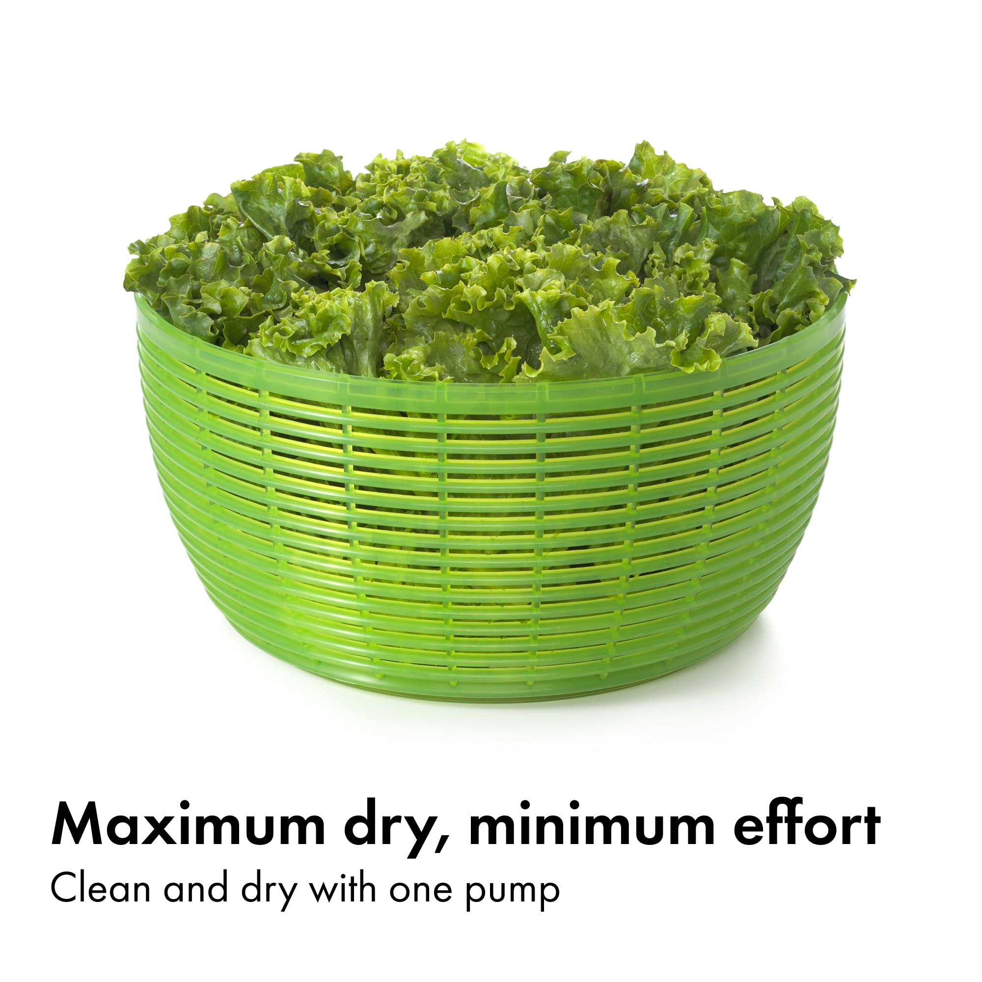OXO panier perforé en détail, égouttage efficace pour salades et herbes