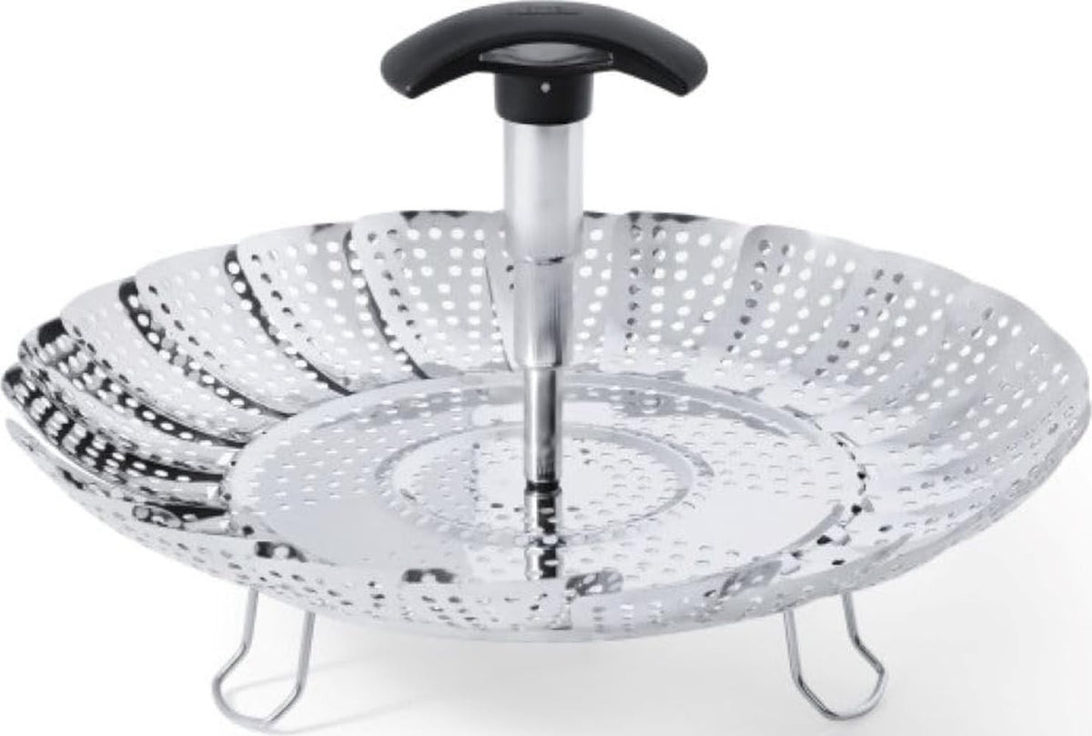 OXO panier vapeur face avant montrant la structure inox et durabilité