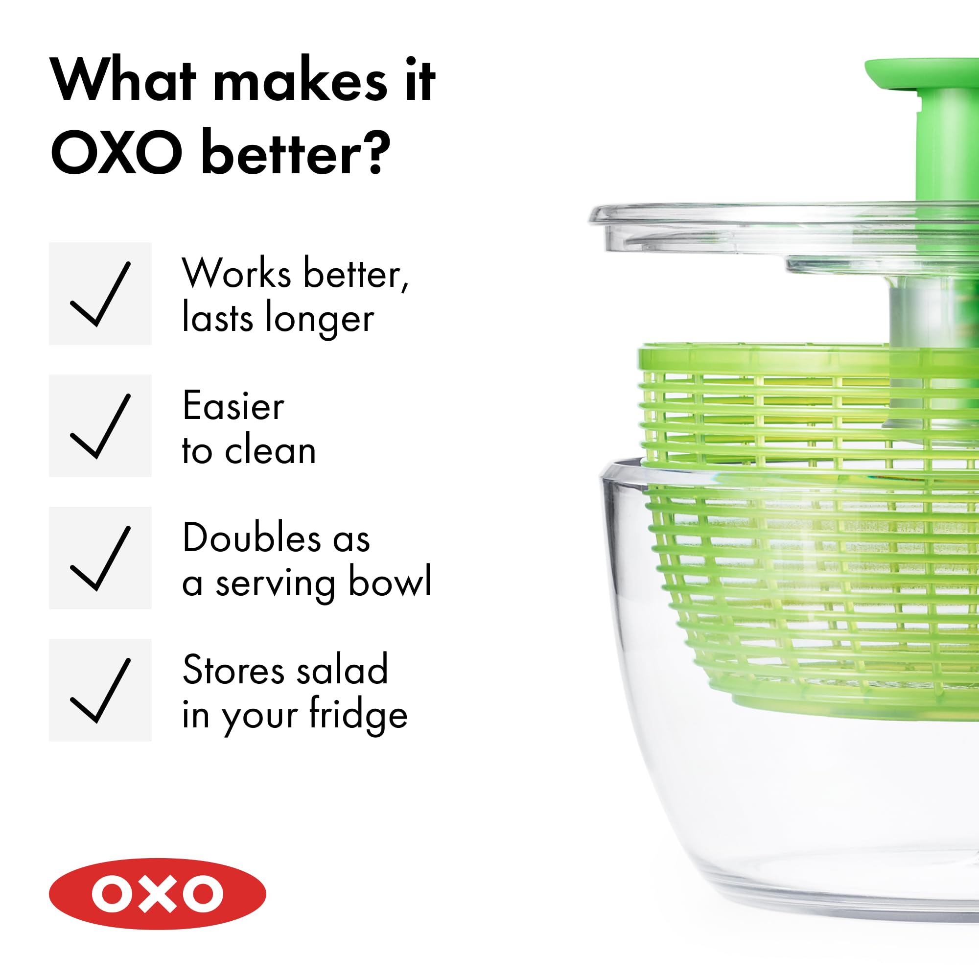 OXO pièces démontées montrant facilité de nettoyage et lavage au lave-vaisselle