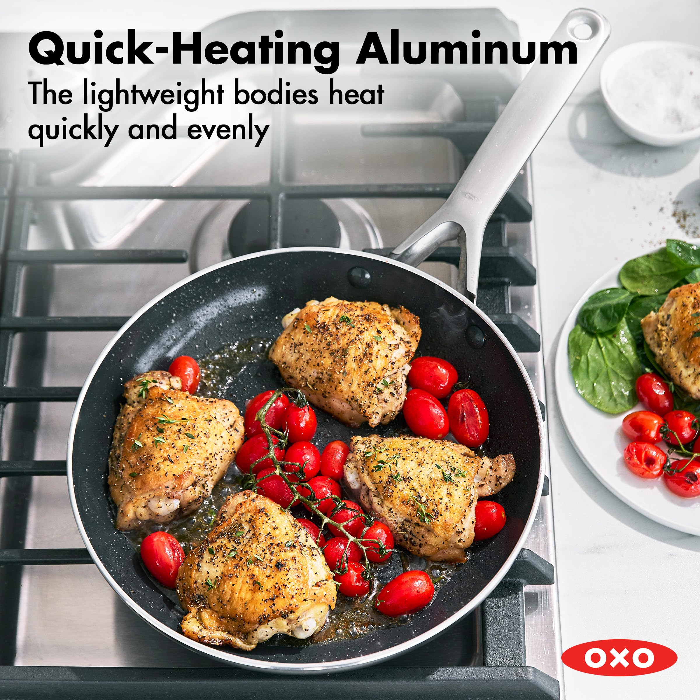 OXO poignée en acier inoxydable ergonomique offrant une prise sûre et confortable