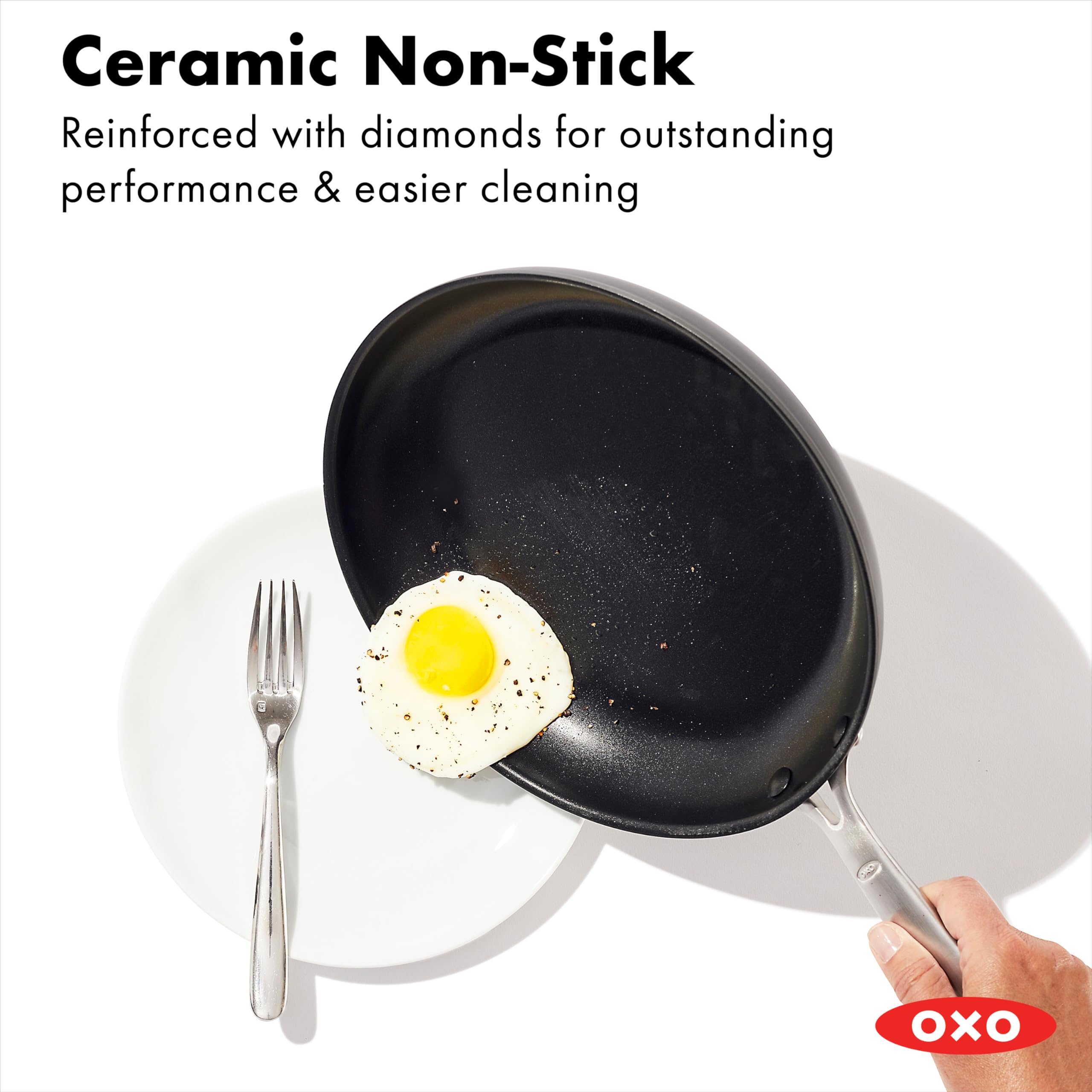 OXO gros plan du revêtement céramique renforcé aux diamants pour durabilité
