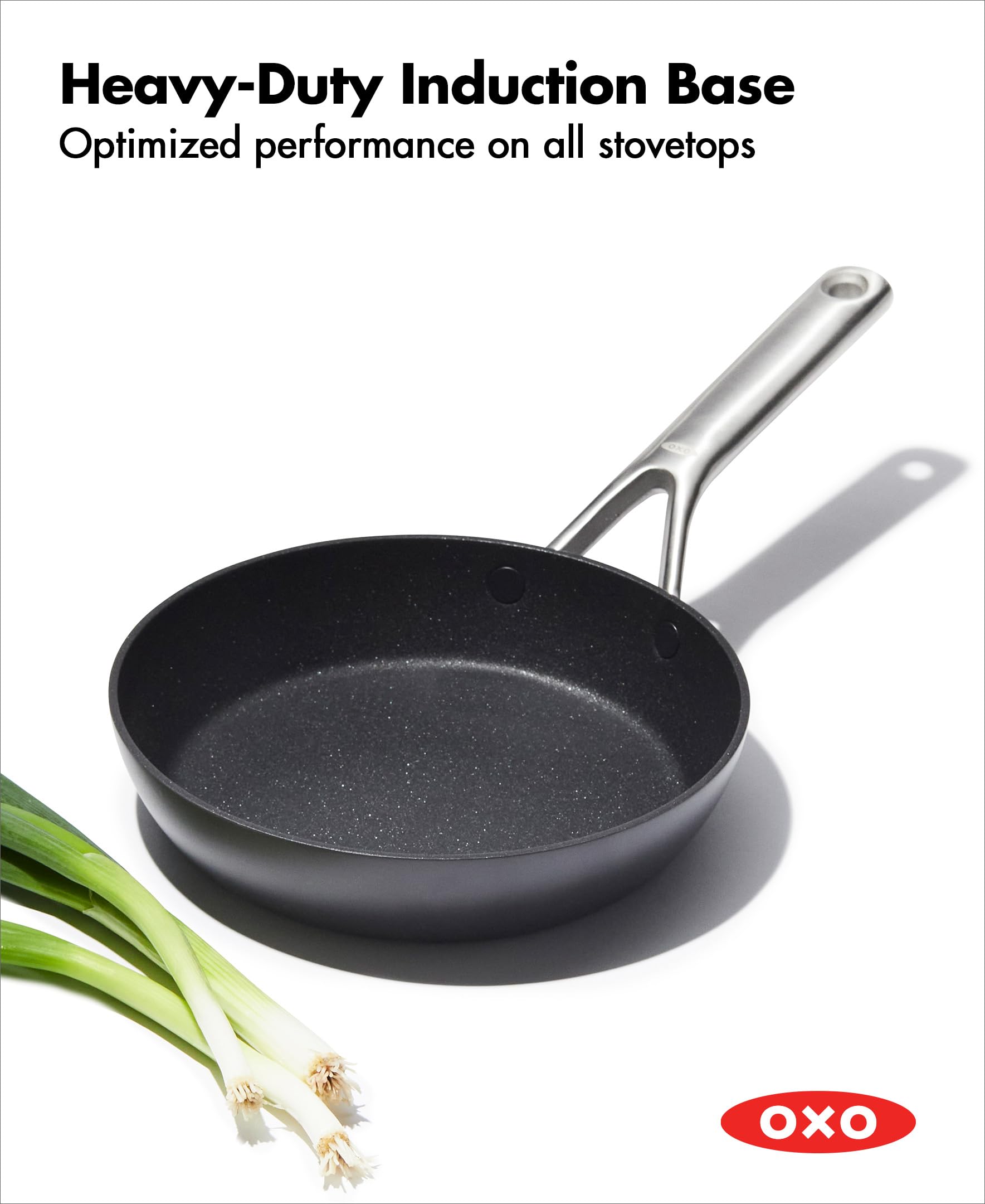 OXO poignée acier inoxydable ergonomique offrant prise sûre