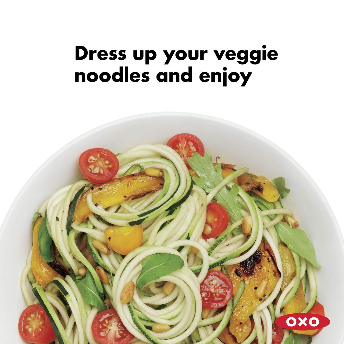 OXO spiralizer résultat coupe fettuccine texturée pour plats consistants