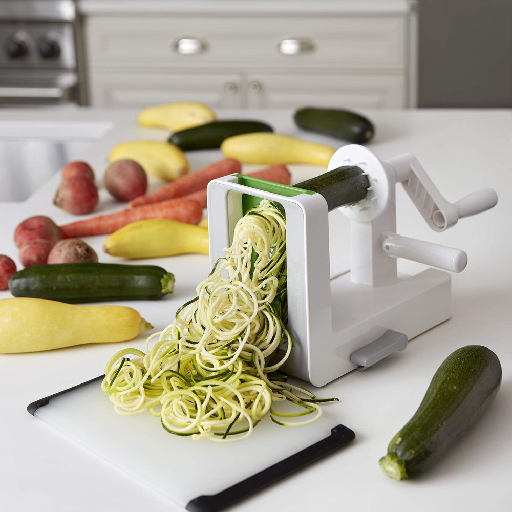OXO spiralizer résultat coupe ruban pour garnitures esthétiques