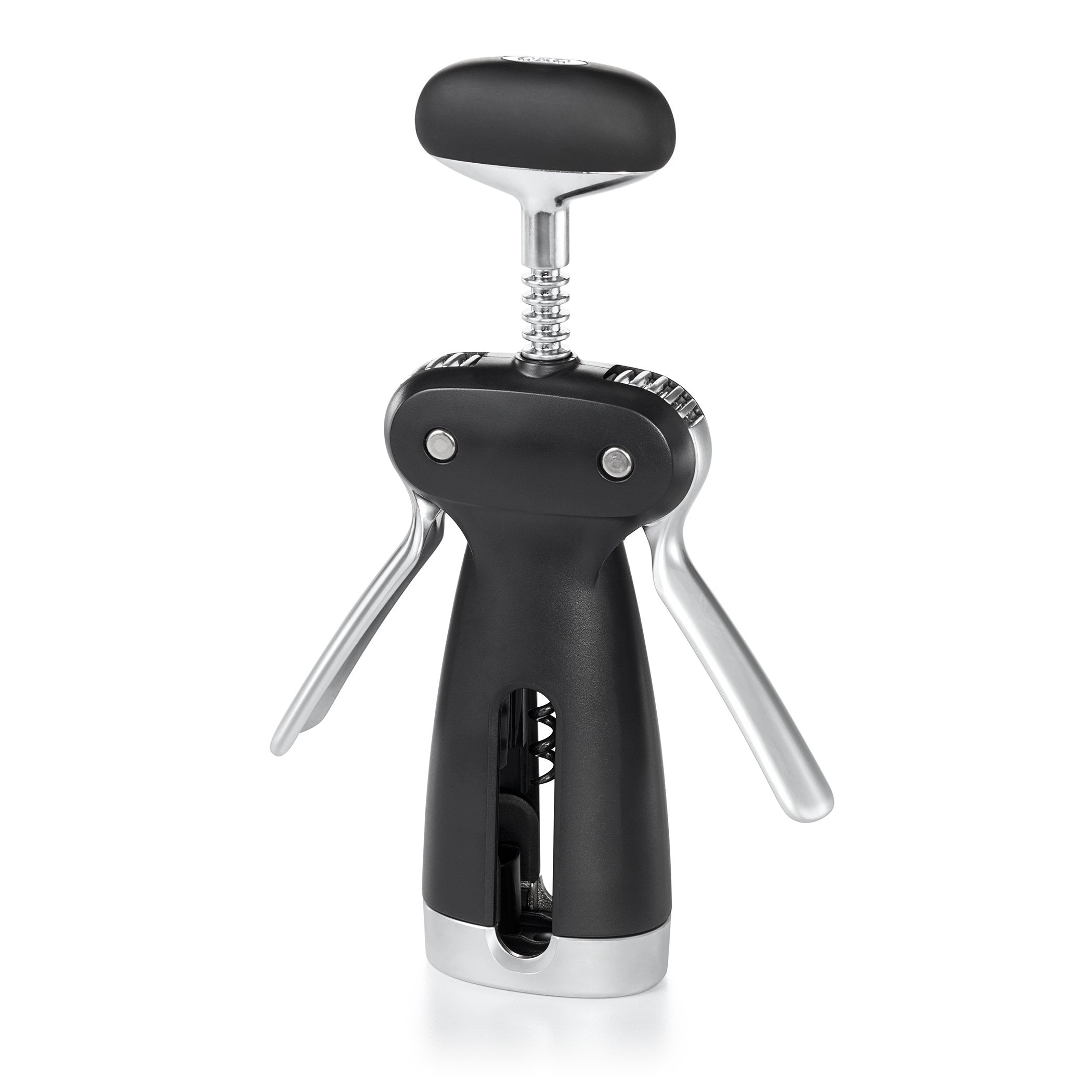 OXO SteeL vue avant de l'ouvre-bouteille, design compact et rangement pratique