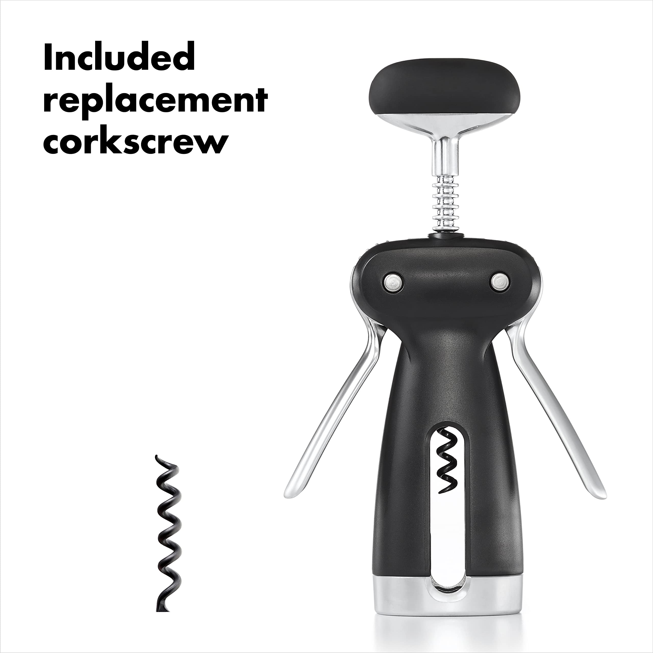 OXO SteeL poignées courbées montrant une prise confortable et sûre