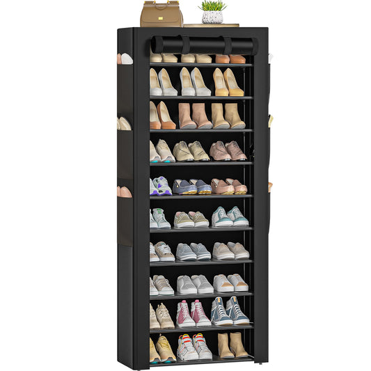 OYREL façade du porte-chaussures noir, stockage vertical maximal