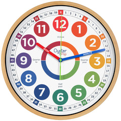 Oyster&Pop vue frontale de l'horloge 14" pour lecture claire