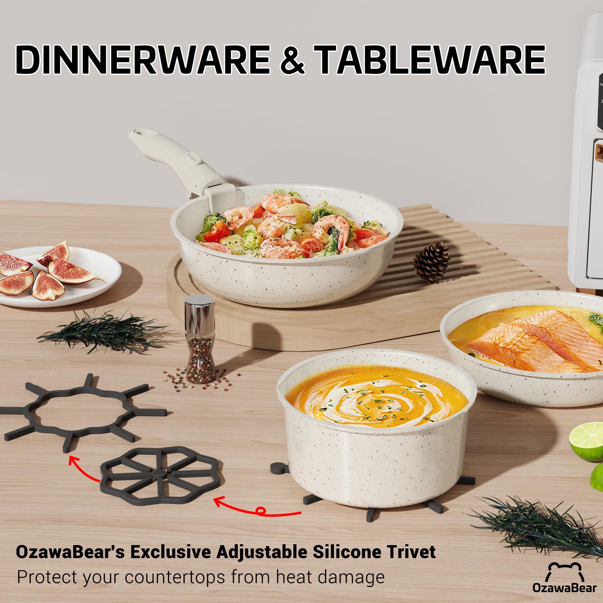 OzawaBear casserole en usage sur plaque induction chauffe uniformément