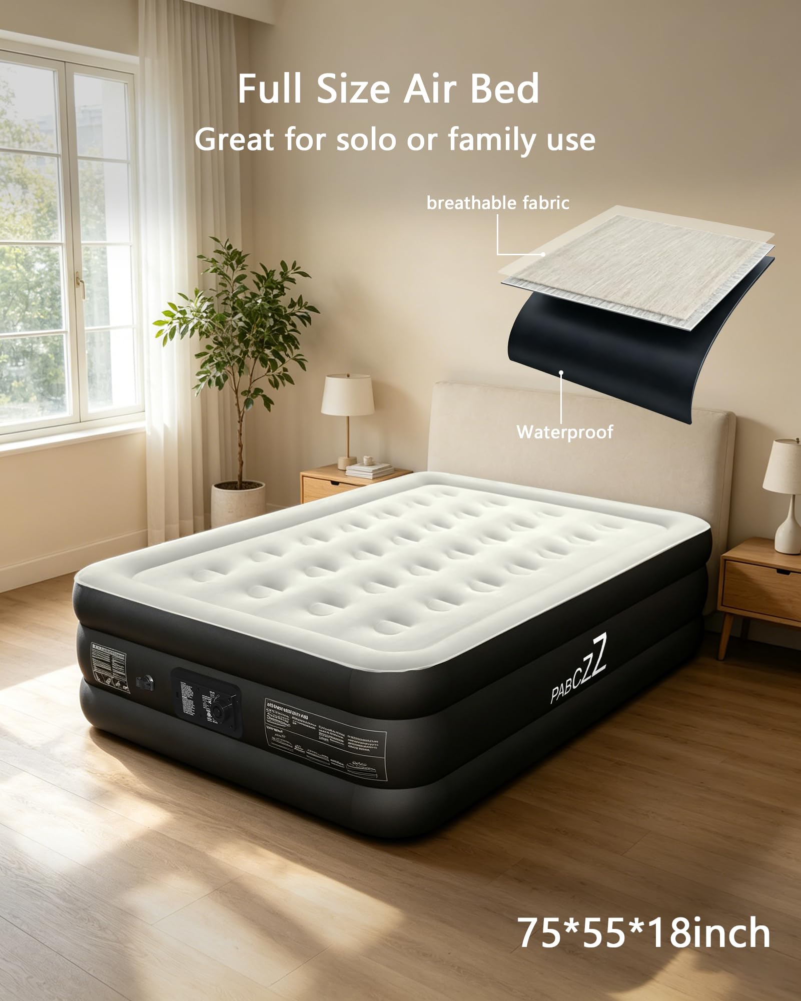 PABCZZ matelas gonflé en chambre illustrant usage invité confortable