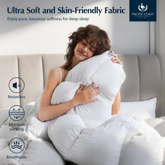Pacific Coast vue rapprochée du garnissage plume et duvet, chaleur légère