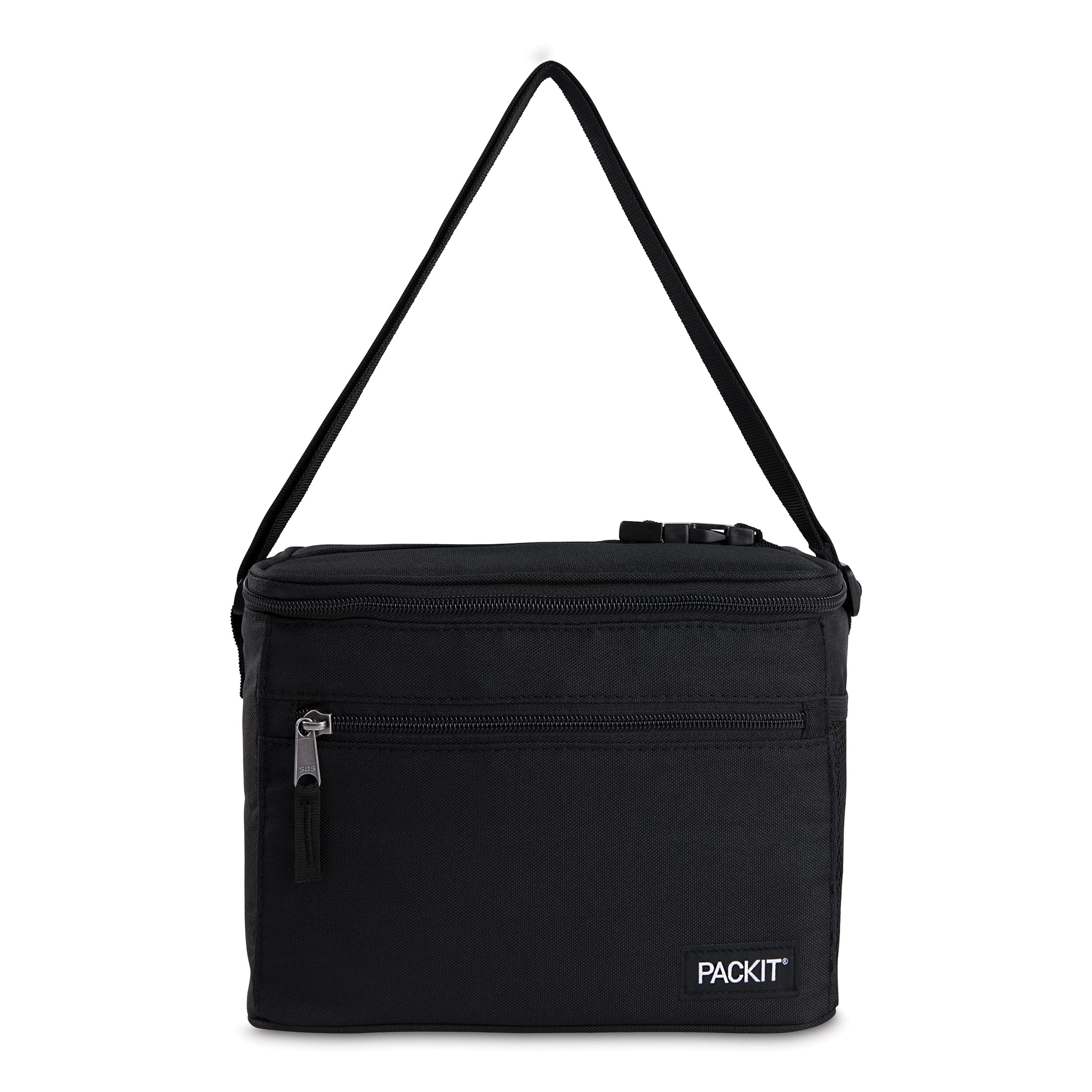 PackIt vue avant de la glacière Essential noire montrant l’ouverture