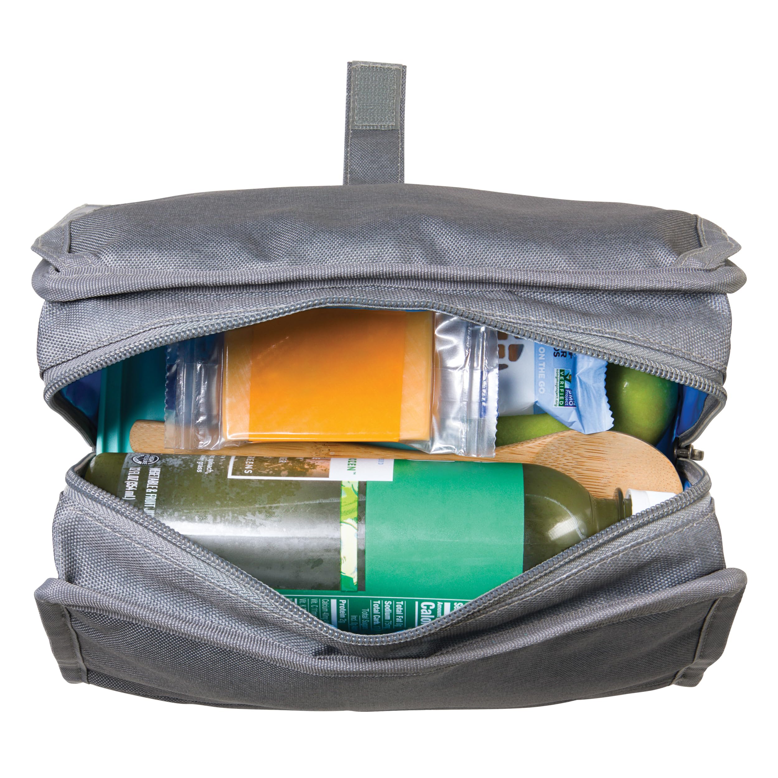 PackIt poignée et boucle montrant fermeture sécurisée et portage confortable