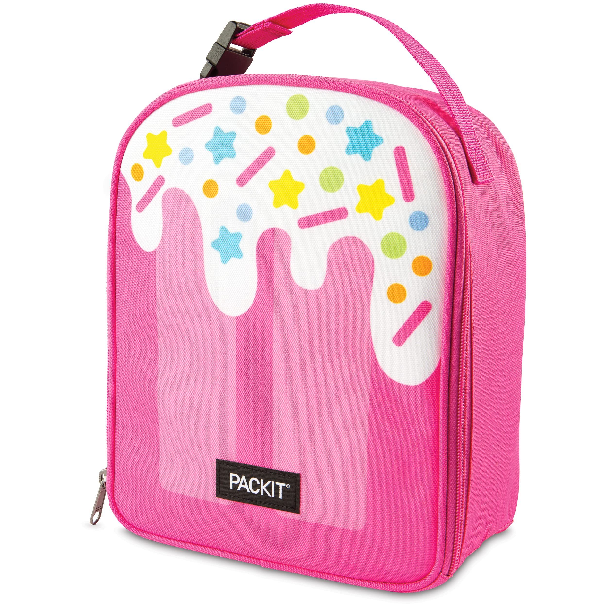 PackIt sac Popsicle face avant colorée montrant l’ouverture zippée et maniabilité