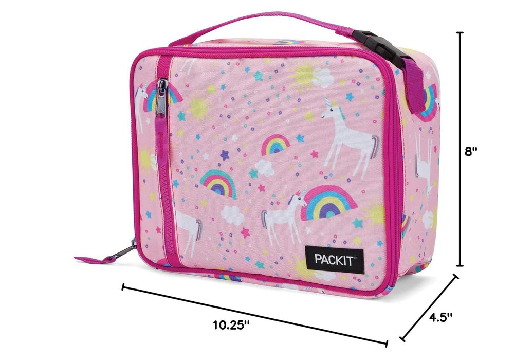 PackIt gros plan motif Unicorn Sky Pink, finition colorée et résistante