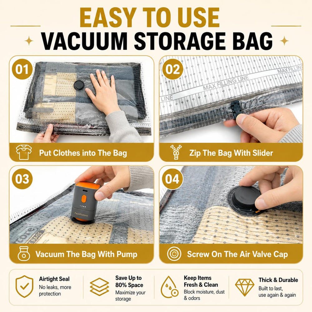 PackNstore comparaison volume d'une couette comprimée illustrant économie d'espace