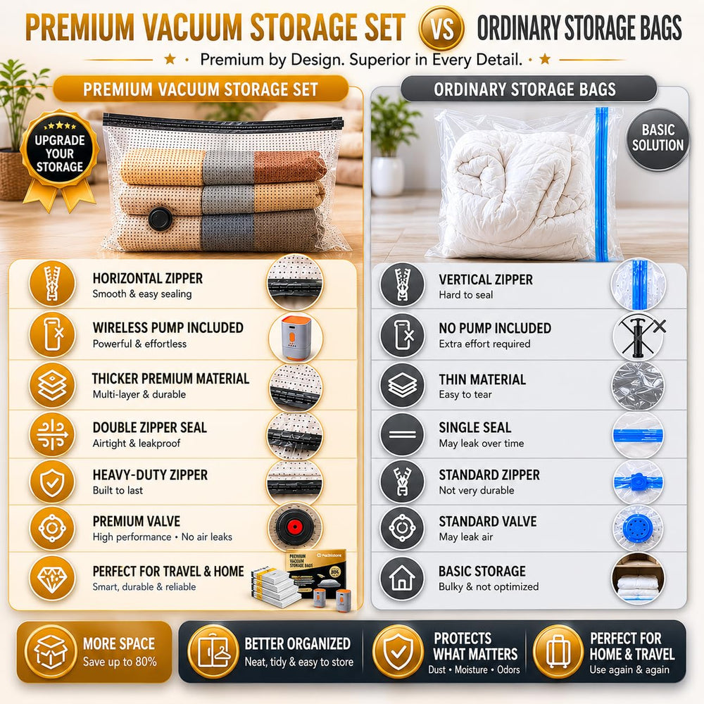 PackNstore sacs sous vide dans une valise montrant optimisation de bagage