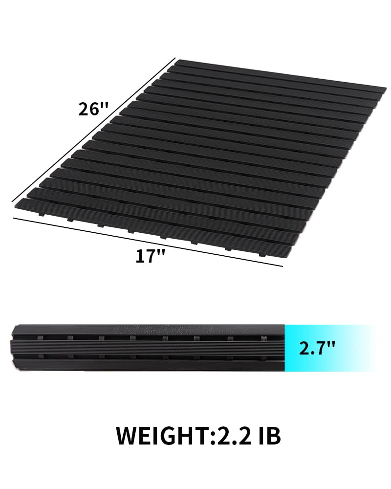 PADOOR comparatif taille 17x26" montrant couverture de la douche