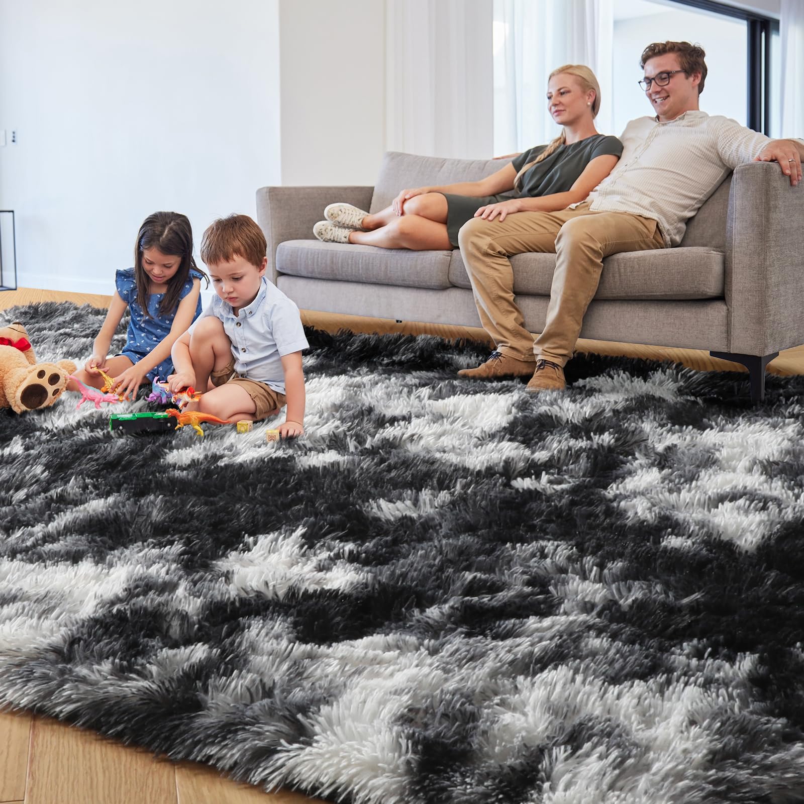 PAGISOFE tapis mis en situation salon ajoutant chaleur décorative