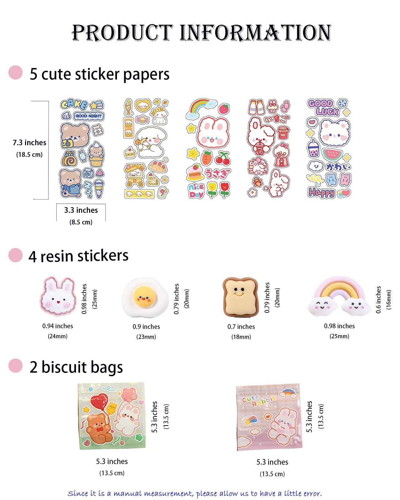 Paidideng autocollants et sachets inclus pour personnaliser et conserver