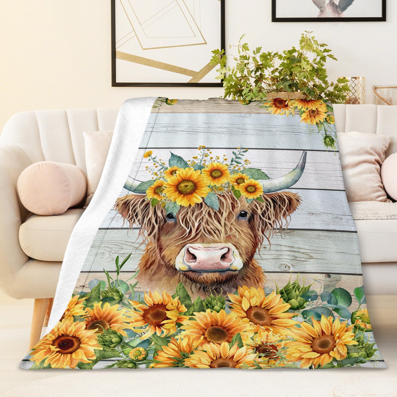 PAKKITOP motif Highland Cow en gros plan, couleurs vives et esthétiques
