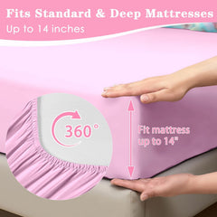 Pamnest drap-housse sur matelas montrant ajustement et poches profondes