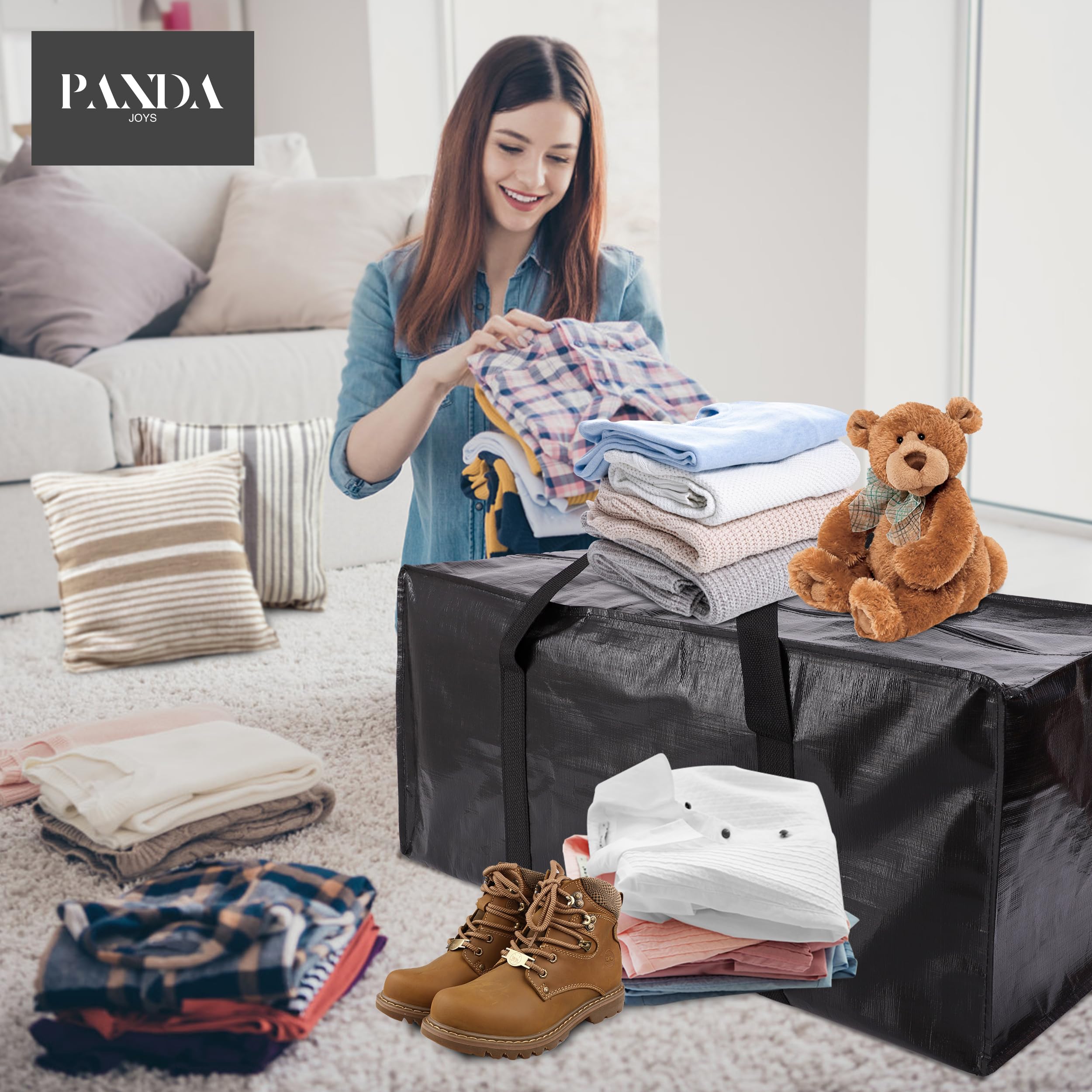PANDA JOYS comparaison taille avec carton illustrant gain d'espace