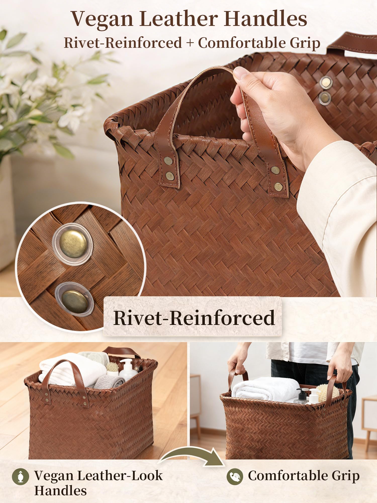 Panovox intérieur d’un panier rempli de serviettes, organisation claire et propre