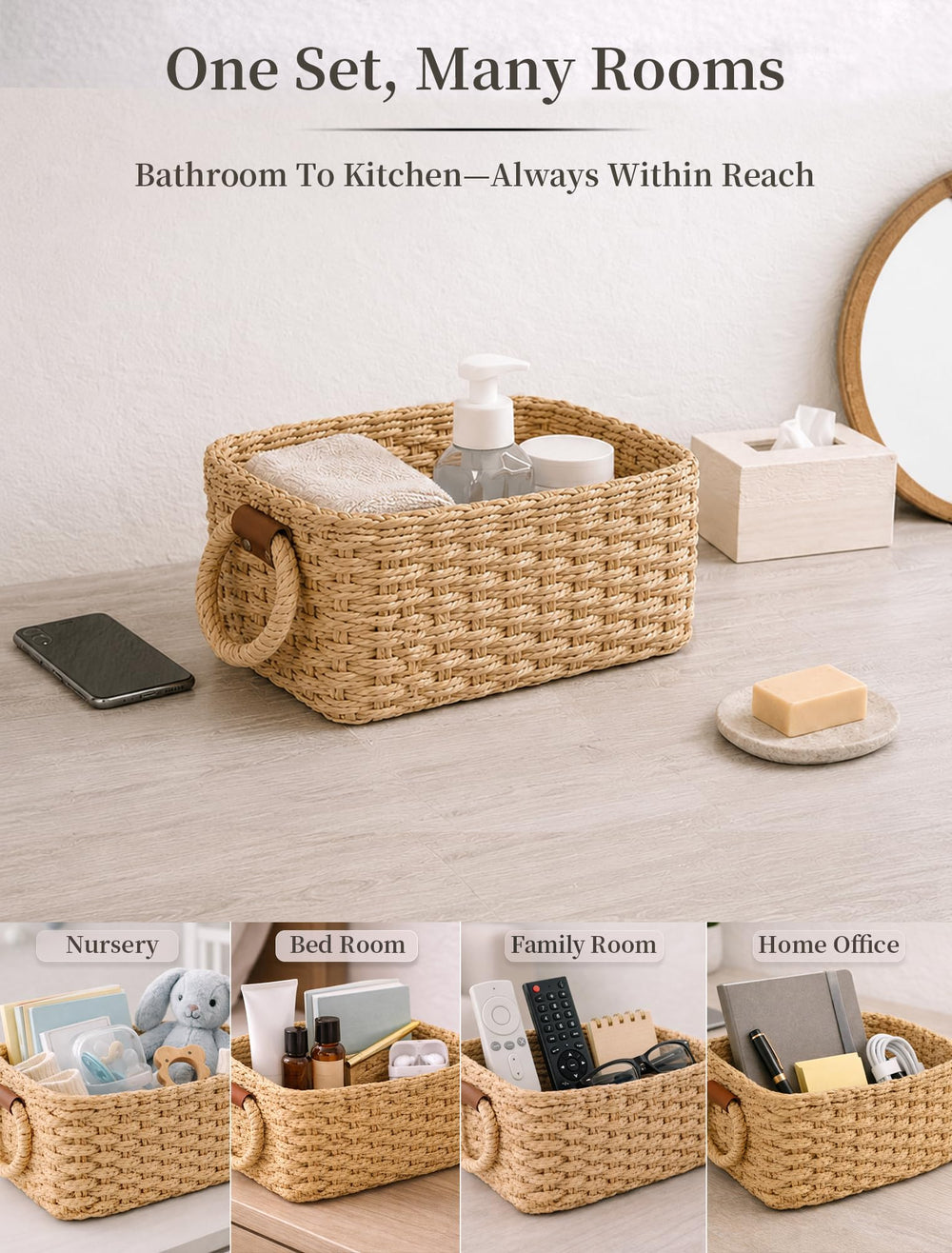 Panovox paniers rangés en salle de bain améliorant l'ordre
