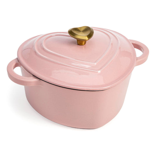 Cocotte Paris Hilton rose en forme de cœur, présentation élégante et cuisson pratique