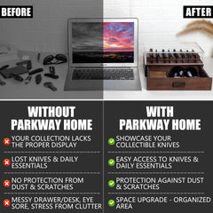 Parkway Home tiroir ouvert montrant rangement secret pour documents et cash