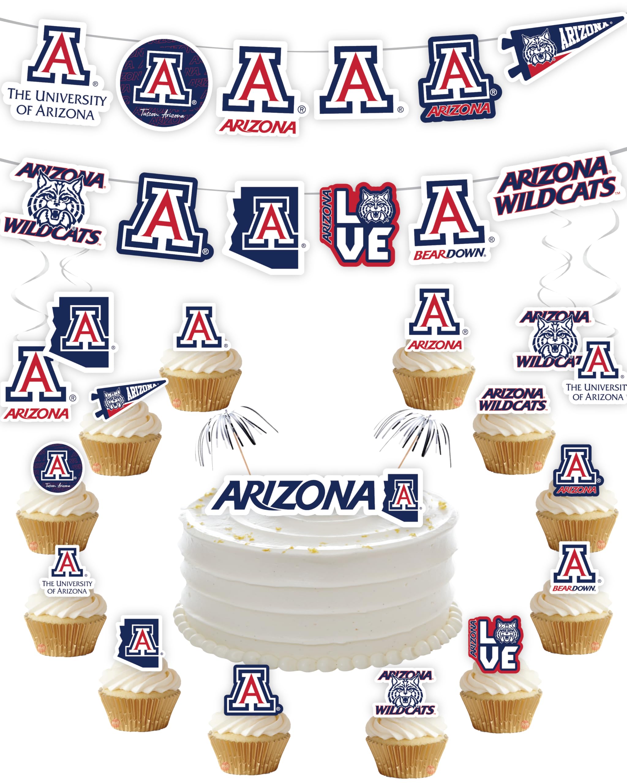 PartyKandy vue avant du kit décor Arizona Wildcats pour mise en place rapide