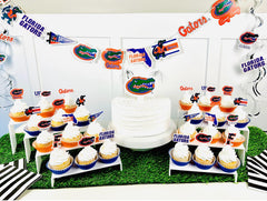 PartyKandy cake topper Florida Gators posé sur un gâteau, finition soignée