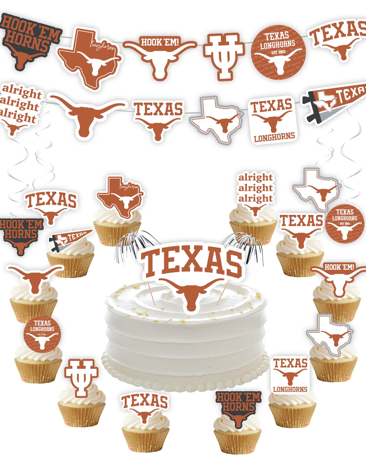 PartyKandy packaging Texas Longhorn face avant montrant contenu prêt à l'emploi