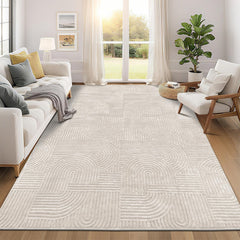 Pauwer tapis 8x10 face avant beige apportant douceur et style
