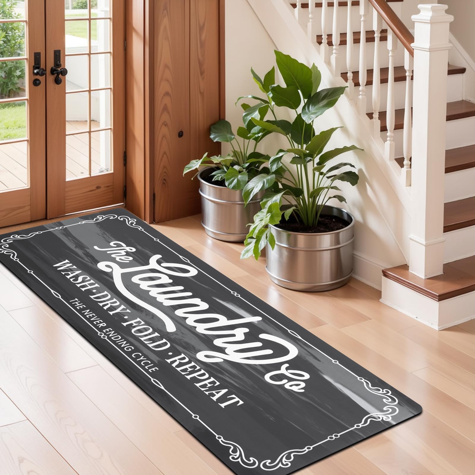 Pauwer tapis placé près laveuse et sècheuse protège le sol