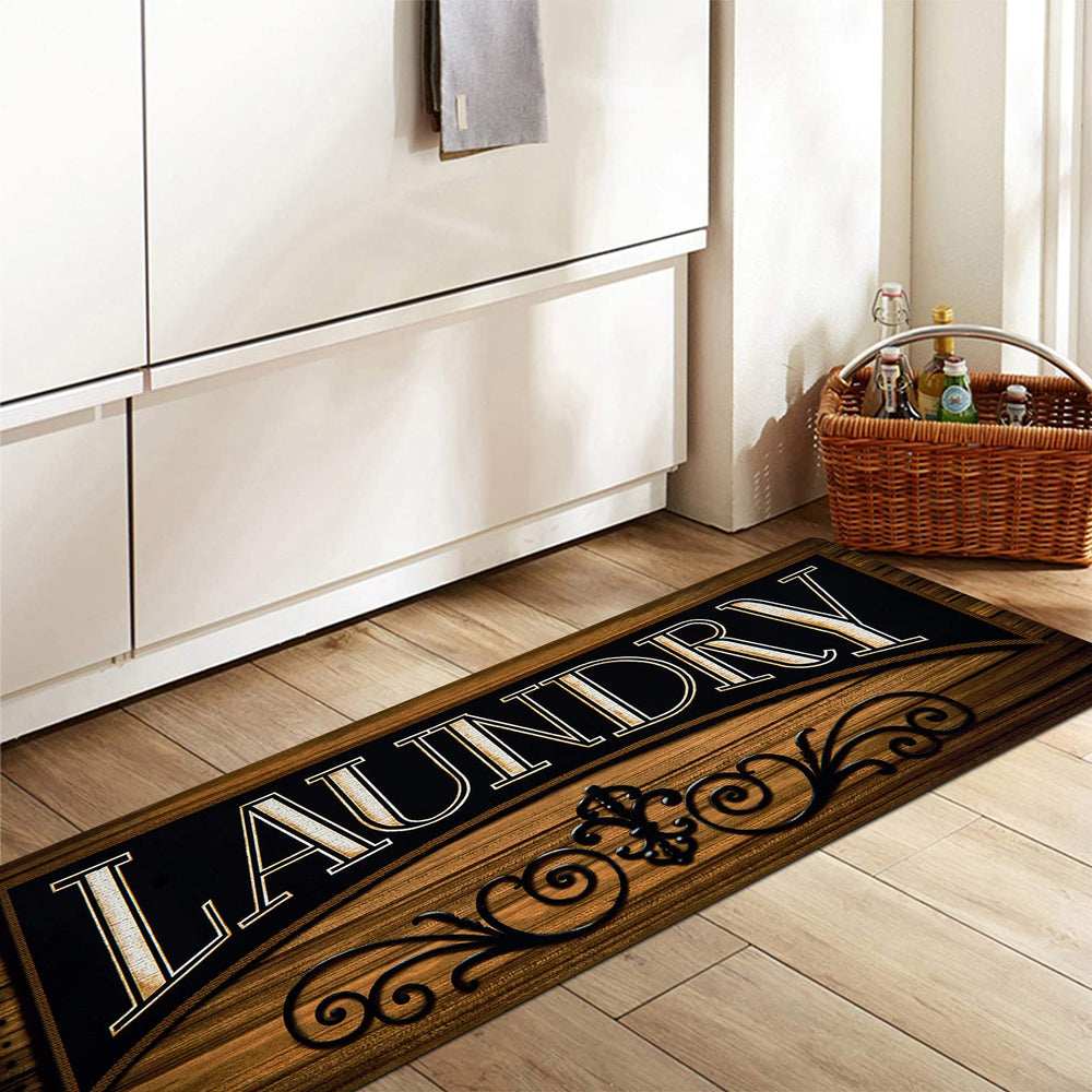 Pauwer mise en scène buanderie décorée illustrant usage polyvalent