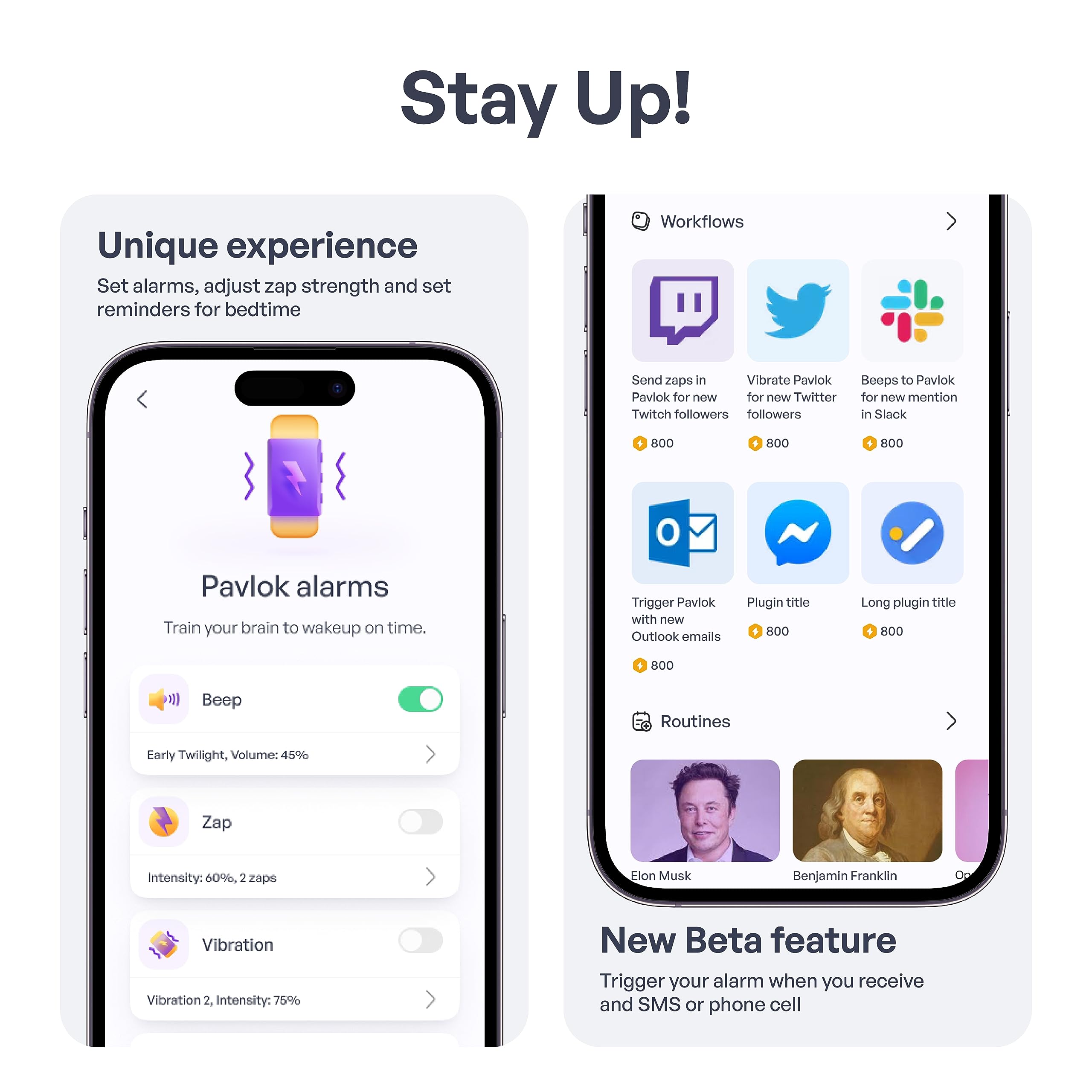 Pavlok boîte ouverte avec câble et manuel indiquant contenu complet
