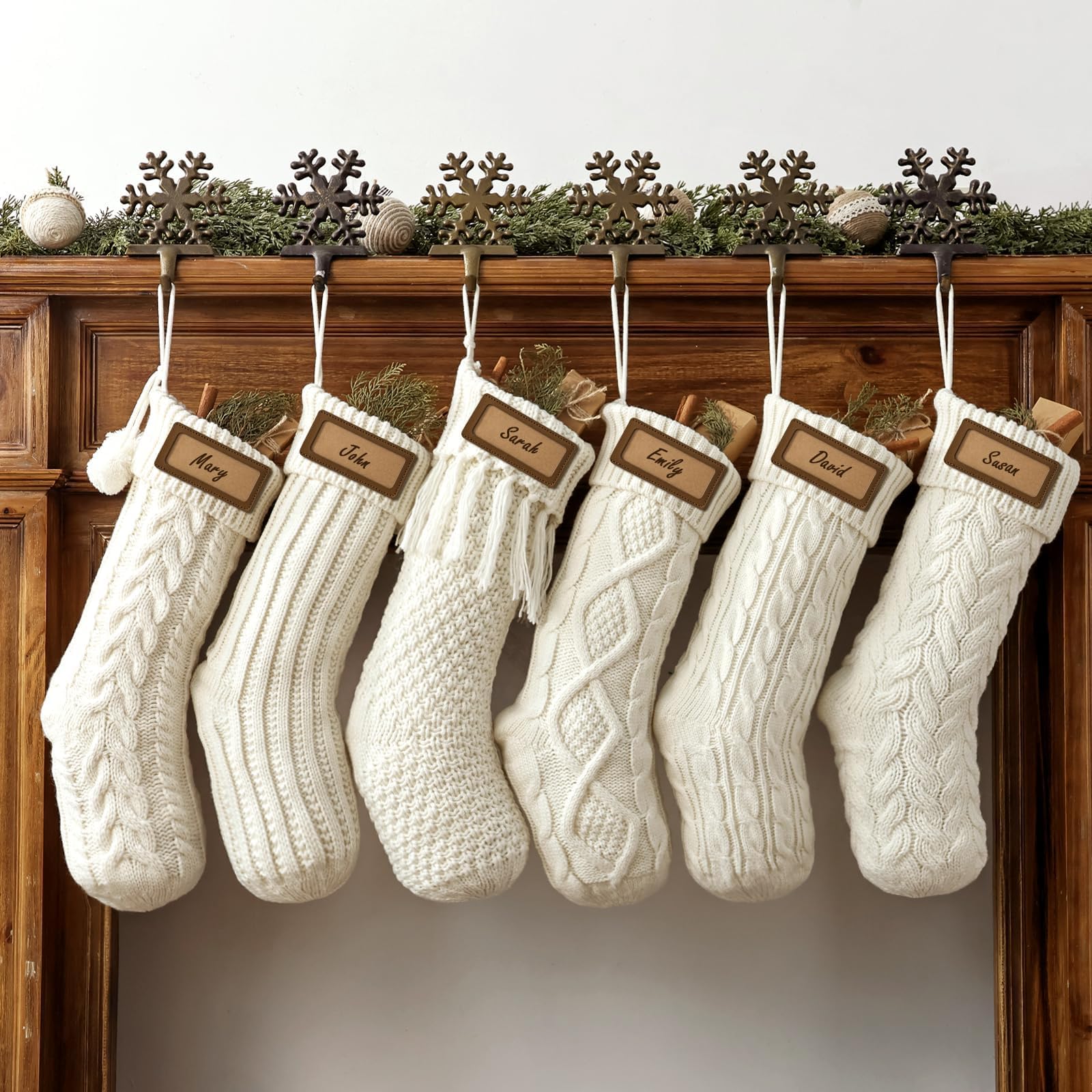 Pawliss pack de six chaussettes crème et blanc pour décoration chaleureuse