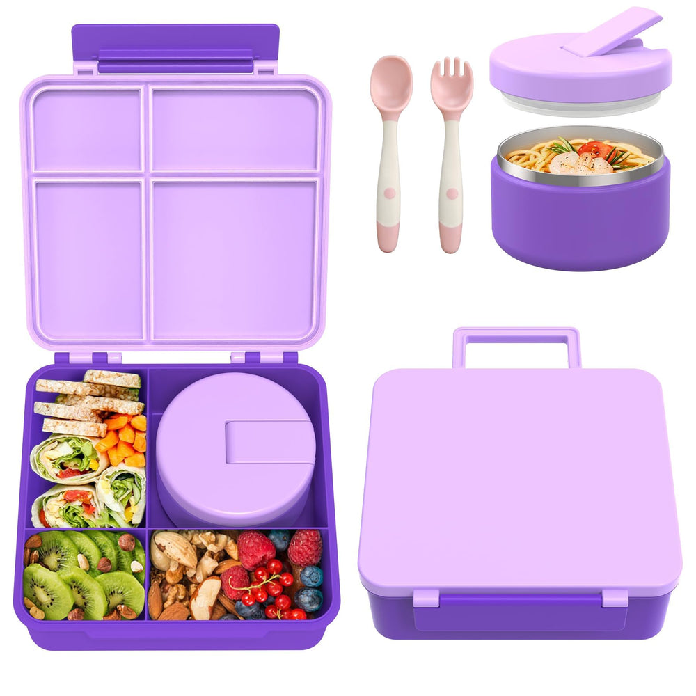 Pawtong face avant de la lunch box violette montrant le verrou étanche