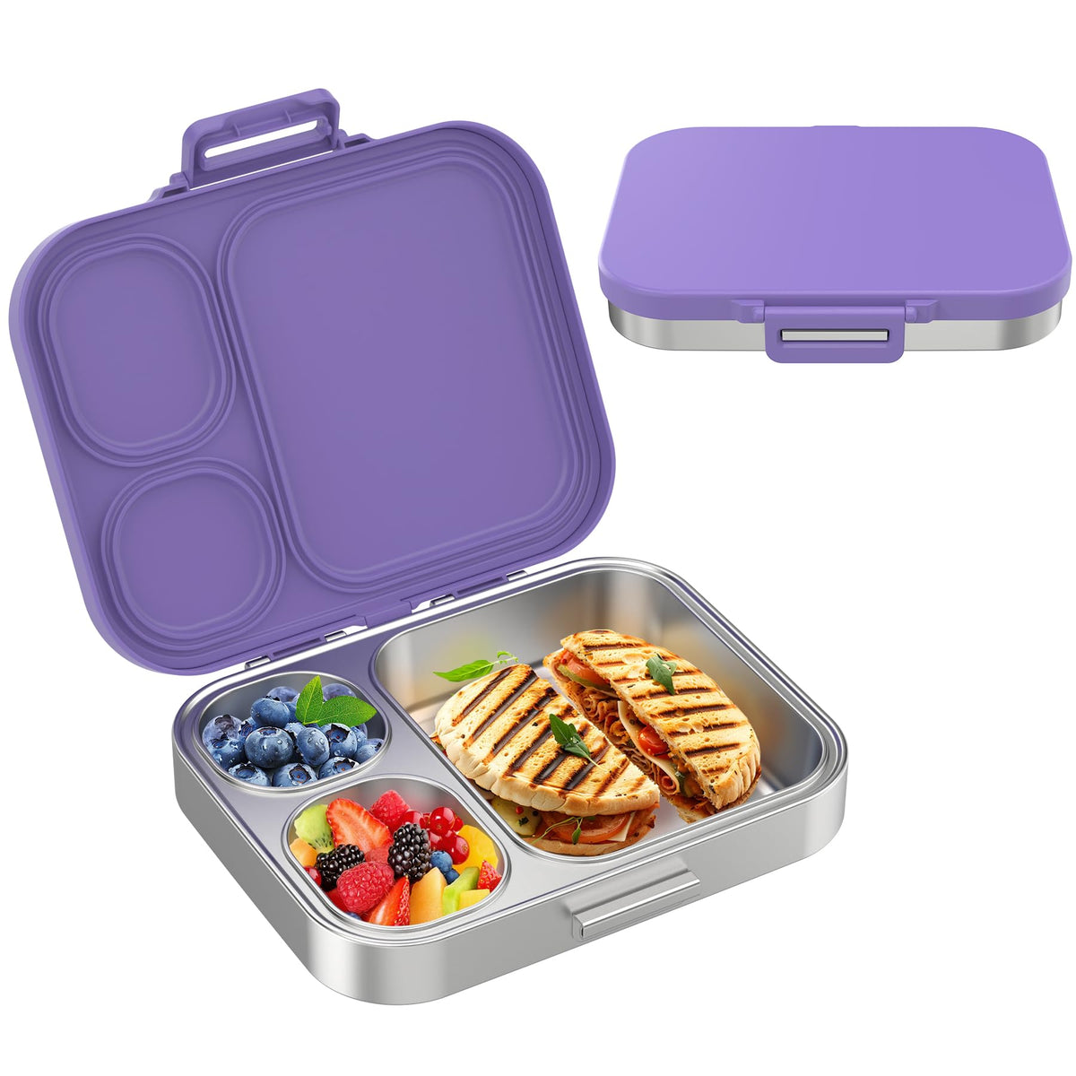 Pawtong vue avant du boîtier violet montrant l'étanchéité et la finition