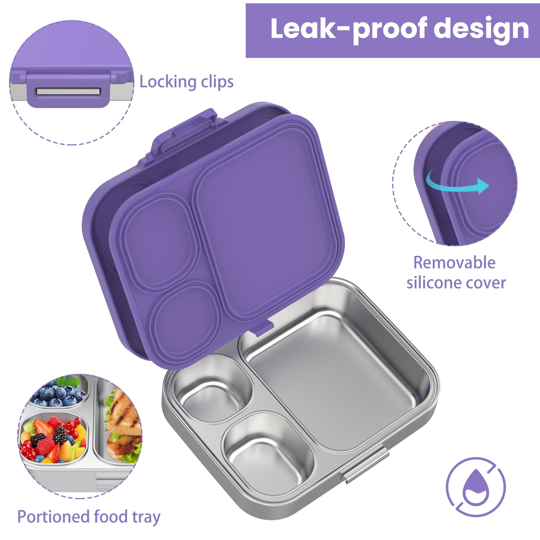 Pawtong gros plan acier inoxydable durable anti-odeurs et anti-taches