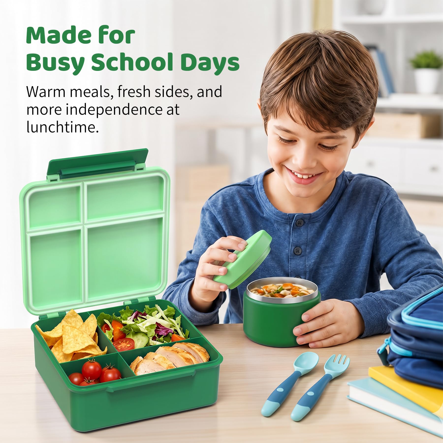 Pawtong lunch en contexte scolaire sur table, solution repas organisée