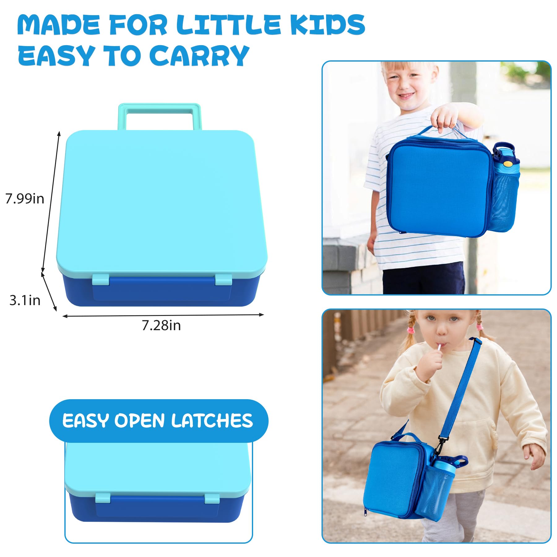 Pawtong sac isotherme transportant la boîte et le thermos isolés