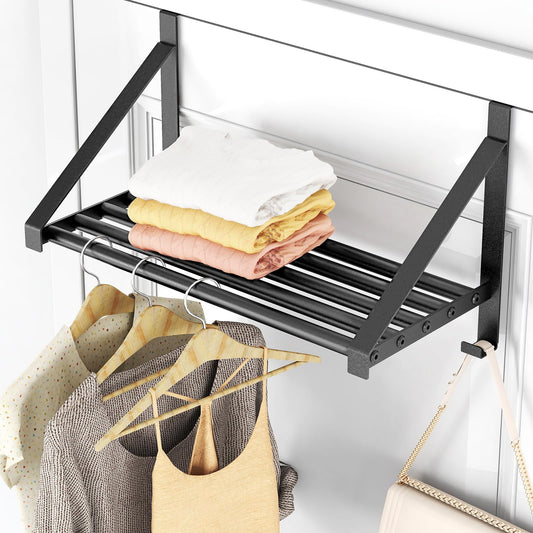 PDBADA porte-manteau sur porte mat noir montrant design compact et gain de place