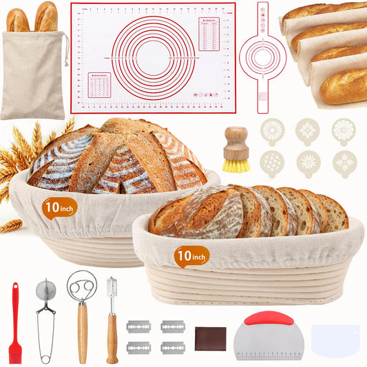 PeacePeo vue d'ensemble du kit 27 pièces pour démarrer le pain au levain, complet et pratique
