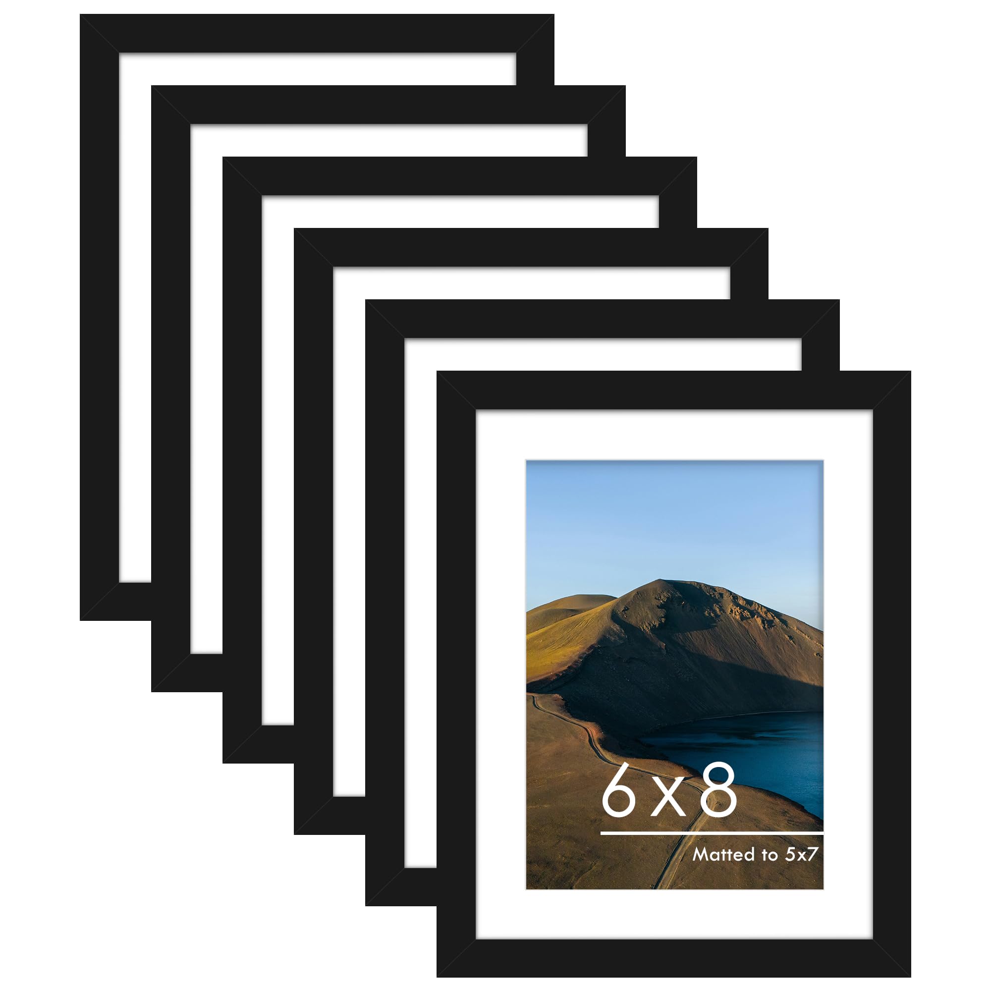 PEALSN cadre 6x8 face élégante noir montrant finition bois et design