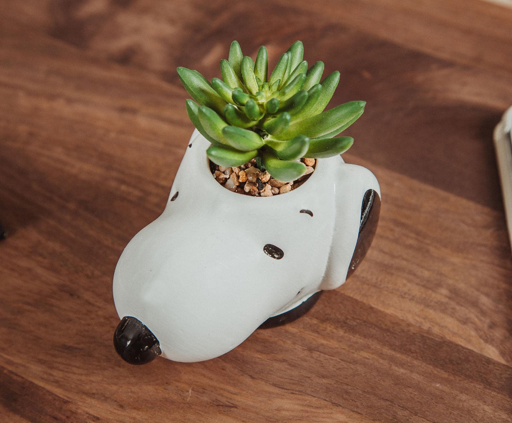 Peanuts pot utilisé comme vide-poche, double fonction décorative pratique